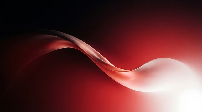 Smooth red and white abstract gradient swirl with soft glowing light effect for modern design