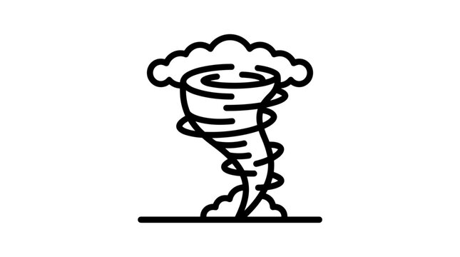 Stylized Tornado Icon Representing Stormy Weather.