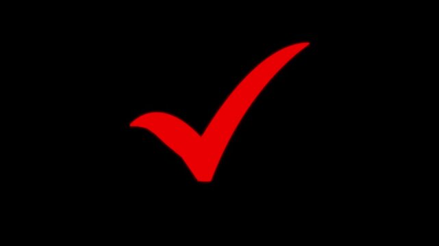 approved icon on black screen, right check mark , select tick mark animation icon, confirm, success , approved, yes icon signs,