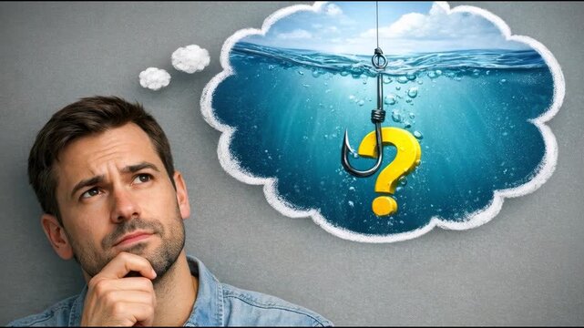 A person deep in thought, with a thought bubble above their head