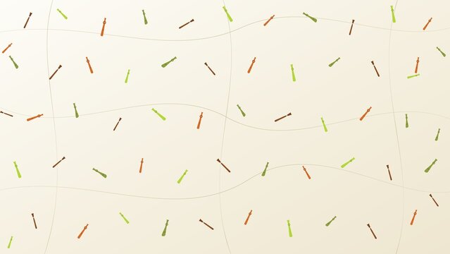 Laundry Day Background with Colorful Clothespins Illustration