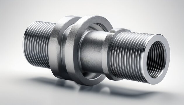 3d render of ppr pipe coupling on white background
