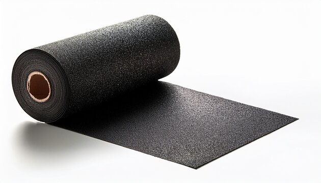 black roll of sandpaper with flat sheet