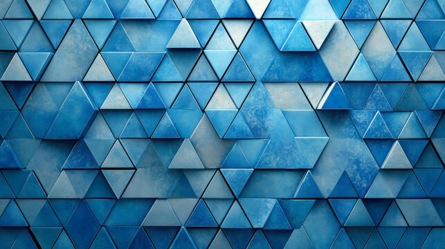 mosaic background Blue and white triangle