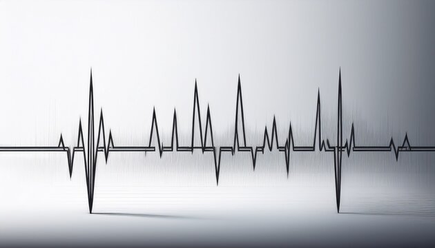 a simple heartbeat line drawn on a clean white background