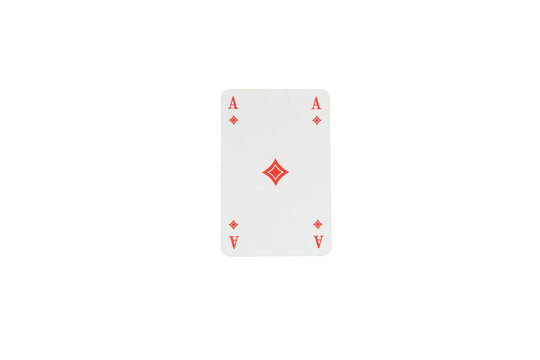 ace of diamonds playing card, single poker gambling element isolated on transparent background