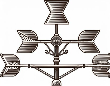 vintage weather vane with wind direction arrows