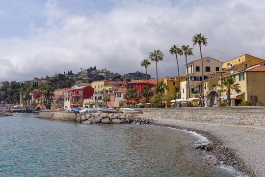 Imperia old town over the Ligurian sea, Italian Riviera