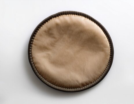 blank circular fabric patch mockup isolated on white background