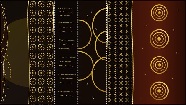Abstract Tribal Ethnic Seamless Pattern with Gold and Black