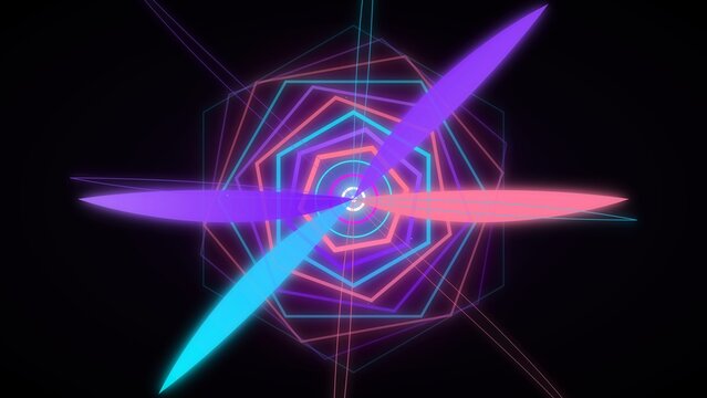 Neon Cybernetic Hypnotic Tunnel Futuristic Background