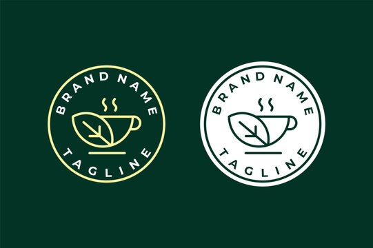 Tea Cup with Leaf Logo