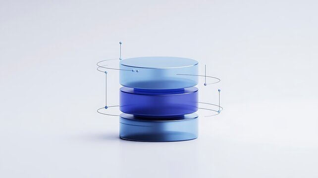 Digital database icon representing data storage on a clean white background