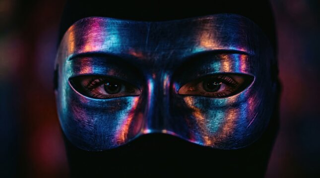 Mysterious person in colorful mask