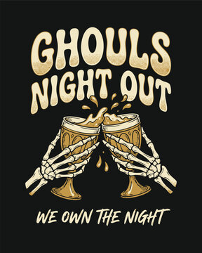 Ghouls Night Out Halloween Typography Design