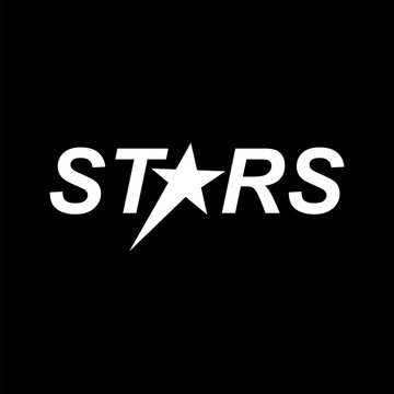 Typography text stars with spark glow logo design inspiration