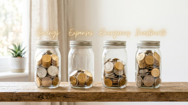 Financial Allocation: Savings, Expenses, Emergency, Investments