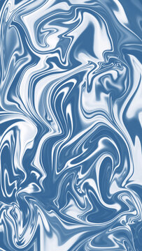 Swirling Blue and White Liquid Marble Vertical Background Abstract Art