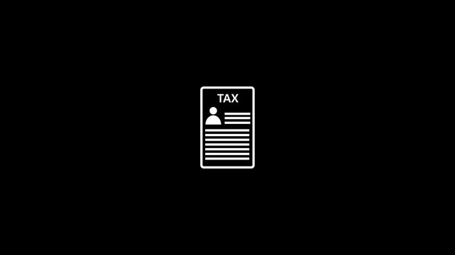 Tax document animated icon. Identification card outline icon. Driver's license Identification card symbol.