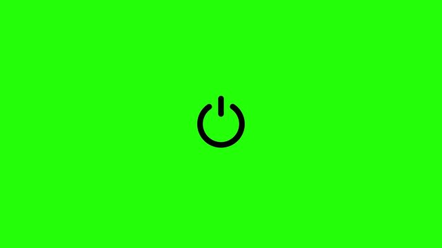 Power Switch Button Line Icon Motion. start turn on off button animation.