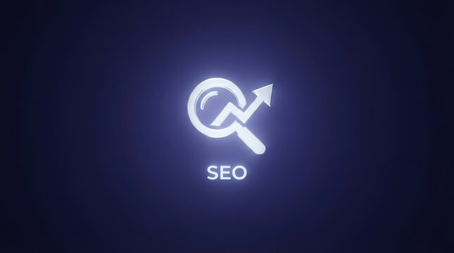 Circular SEO arrow symbol on dark background