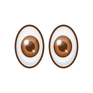 Cartoon eyes icon looking forward