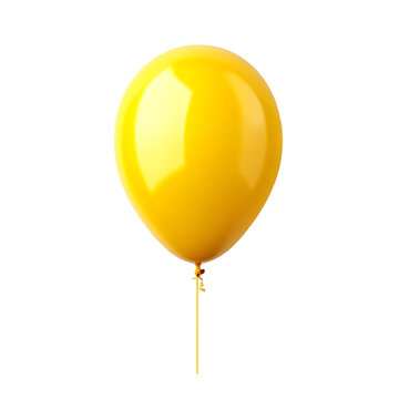 Glossy yellow party balloons floating on white background, lightweight rubber celebration decorations, festive event atmosphere and birthday decor concept