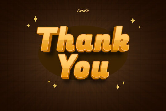 Thank You Editable Text Effect 3d Style Bold