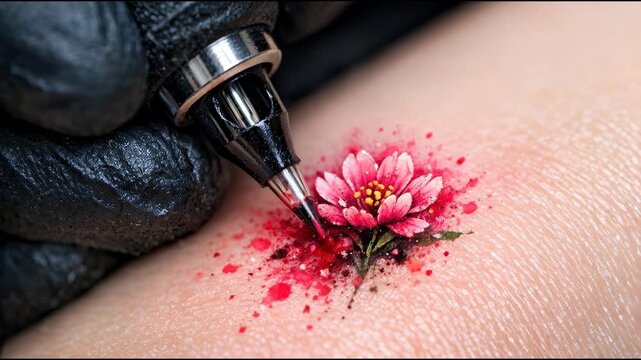 Close up shot of a person's arm with a tattoo, suitable for use in editorial or commercial contexts