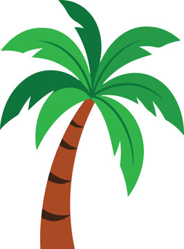 Simple green palm tree illustration
