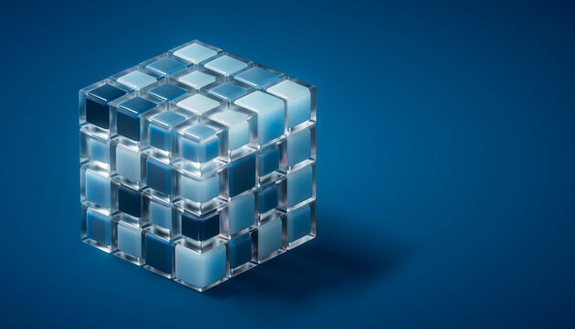 3D Blue Cube Structure