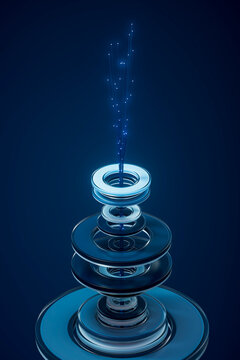 3D Blue Data Ring