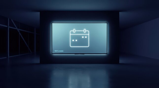 Wall display showing simple monthly calendar interface