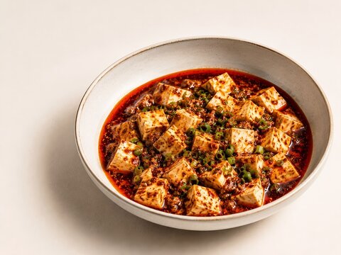 Authentic Chinese Mapo Tofu. For Chinese food, Asian cuisine, restaurant menus, food delivery, Sichuan cuisine, Asian comfort food