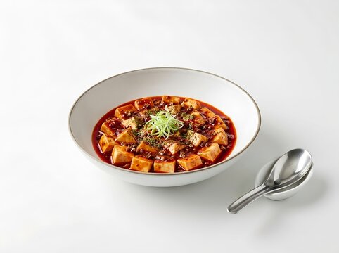Authentic Chinese Mapo Tofu. For Chinese food, Asian cuisine, restaurant menus, food delivery, Sichuan cuisine, Asian comfort food