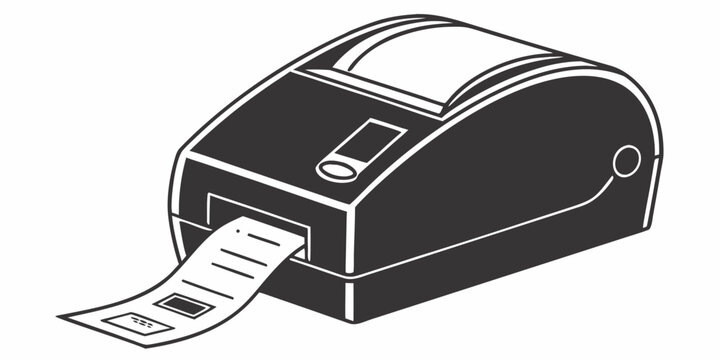Portable mini printer with paper roll, black and white portable printer black printer