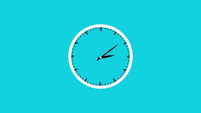 Clock spinning, watch animation on transparent background with alpha channel. Clock icon flat style 24 hours day fast speed with moving timer clock rotation.4k video animation .
