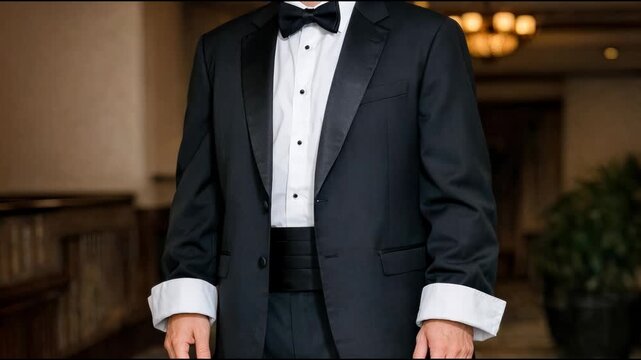 A man dressed in a formal outfit, suitable for a formal event or a wedding