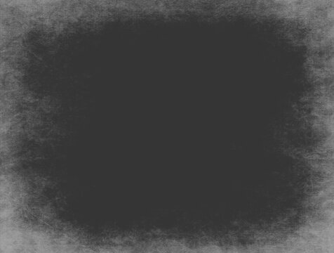 A dark rectangle with a grainy textured border creates a vignette effect. The frame has a grayscale color scheme.