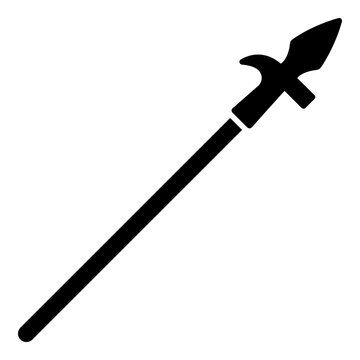 Spear solid glyph icon for medieval weapon