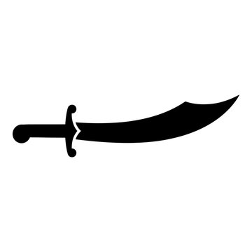 Saber solid glyph icon for weapon design