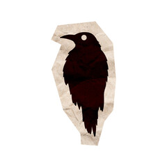 Obraz premium Spooky Black Crow Halloween Cutout Silhouette Illustration