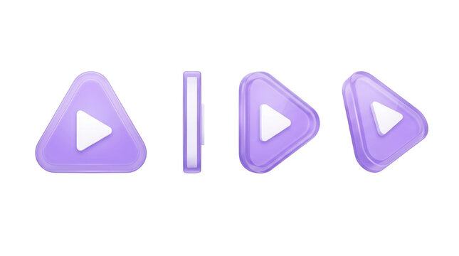Purple triangular play buttons with transparent background cutout