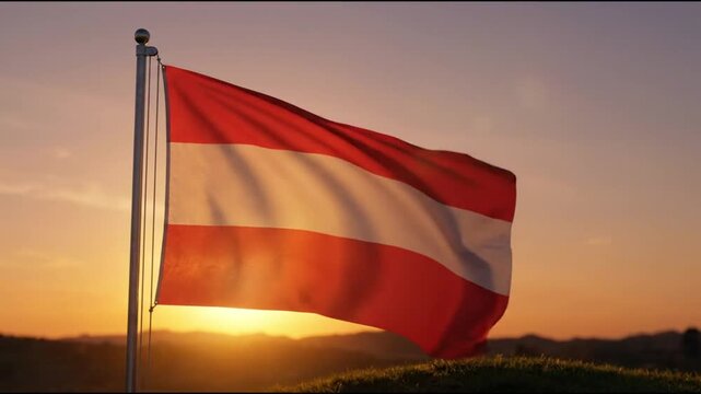 Realistic Cinematic waving flag of Austria