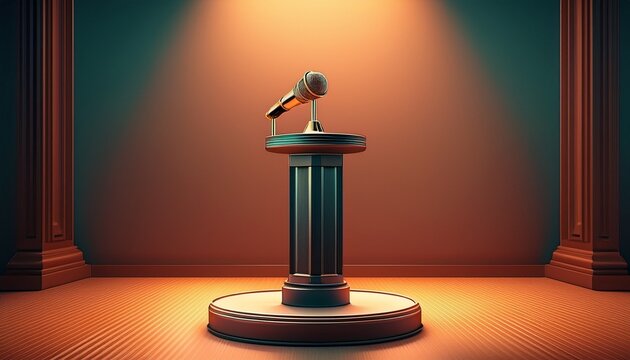 simple podium with microphone on top