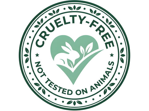 Cruelty-free and not tested on animals badge isolated on white background