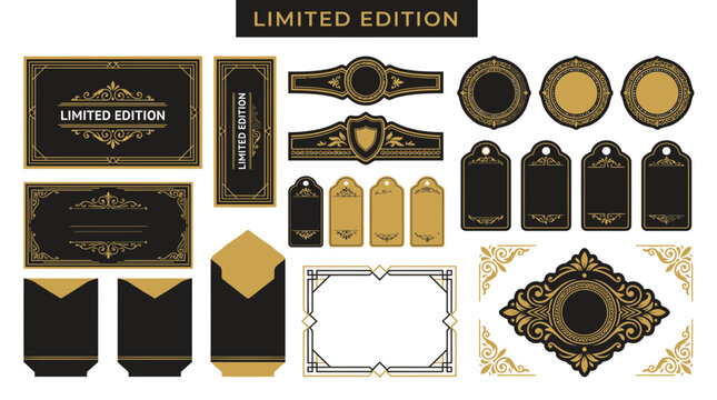 Luxury Ornate Labels, Tags, and Frames - Limited Edition Designs