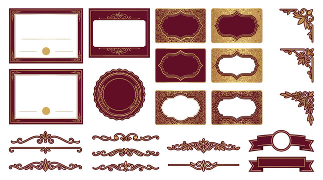 Ornate Decorative Elements Collection - Borders, Frames, and Accents