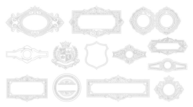 Ornate Decorative Frames and Borders - Isolated Design Elements