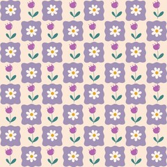 Obraz premium Flower tile Seamless Pattern